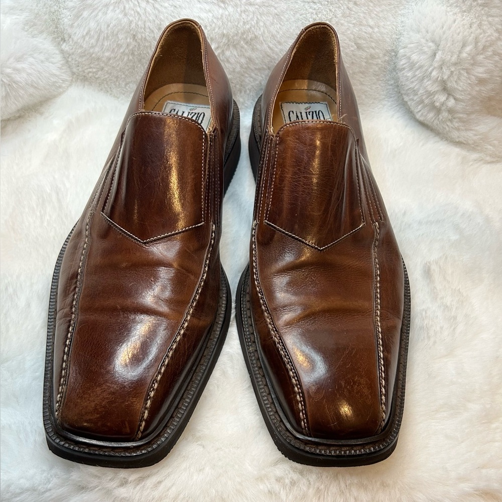 Galizio Toressi Brown Leather Men's Slip-On Shoes